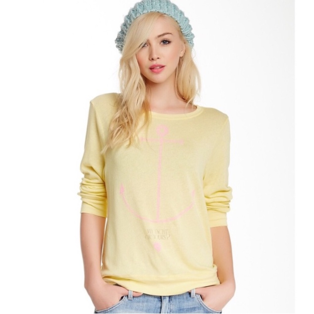 ❤️… Wildfox Yellow Anchor Sweater